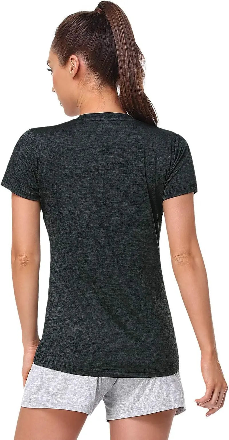 5-Pack Women'S Short Sleeve Dry Fit T-Shirt Moisture Wicking V-Neck Tee | Exercise Yoga Tees,Quick Dry Tops for Workout,Gym