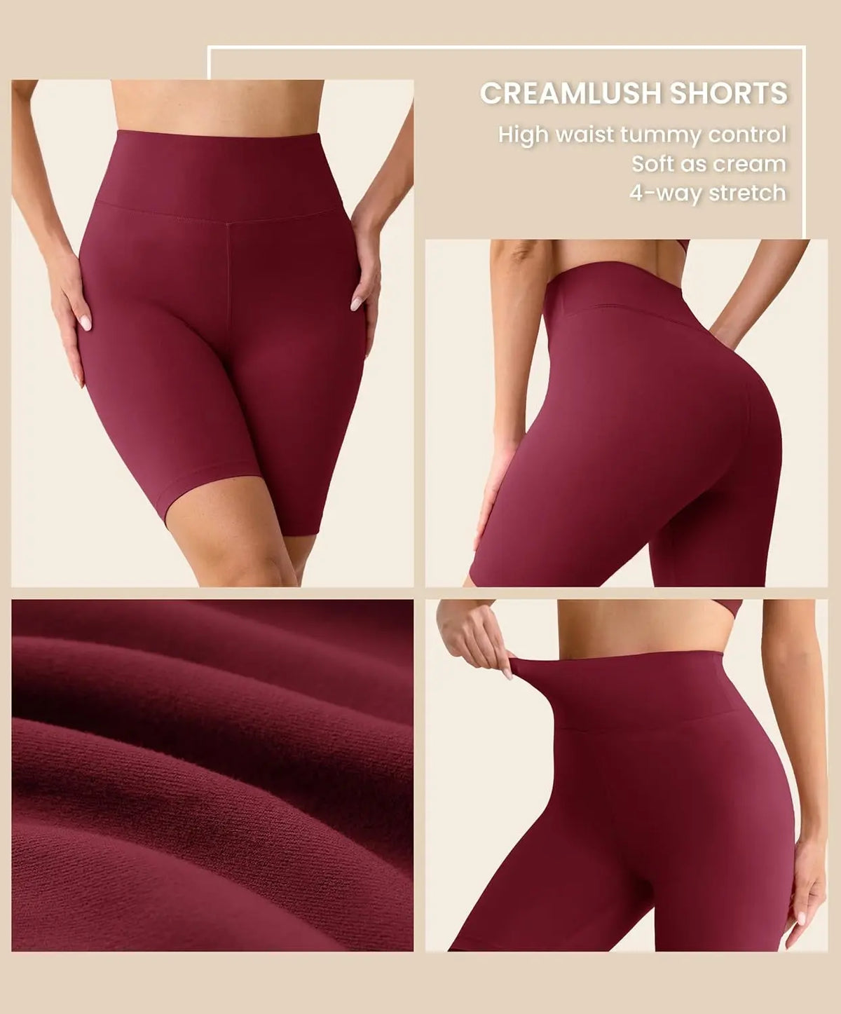 Creamlush 3 Pack Biker Shorts for Women -8