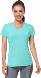 5-Pack Women'S Short Sleeve Dry Fit T-Shirt Moisture Wicking V-Neck Tee | Exercise Yoga Tees,Quick Dry Tops for Workout,Gym