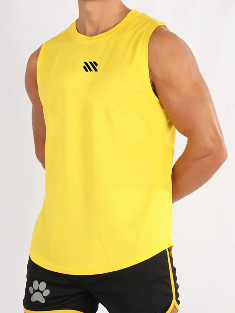 Summer New Gym Vest Men Bodybuilding Sleeveless Sports Tank Top Quick-Drying Mesh Fitness Running Tank Top Men Clothes
