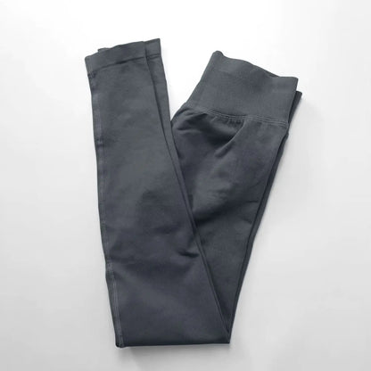 Yoga Leggings Women Seamless Sports Pants Low Ribbed Band Gym Clothes Fitness Workout Wear Scrunch Bum Tights
