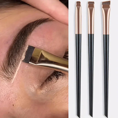 3Pcs Makeup Brush Set, Blade Eyeliner Brush Fine Oblique Head Eyebrow Brush Outline Eyeliner Ultra-Thin Eye Shadow Brush Makeup