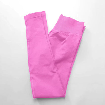 Yoga Leggings Women Seamless Sports Pants Low Ribbed Band Gym Clothes Fitness Workout Wear Scrunch Bum Tights