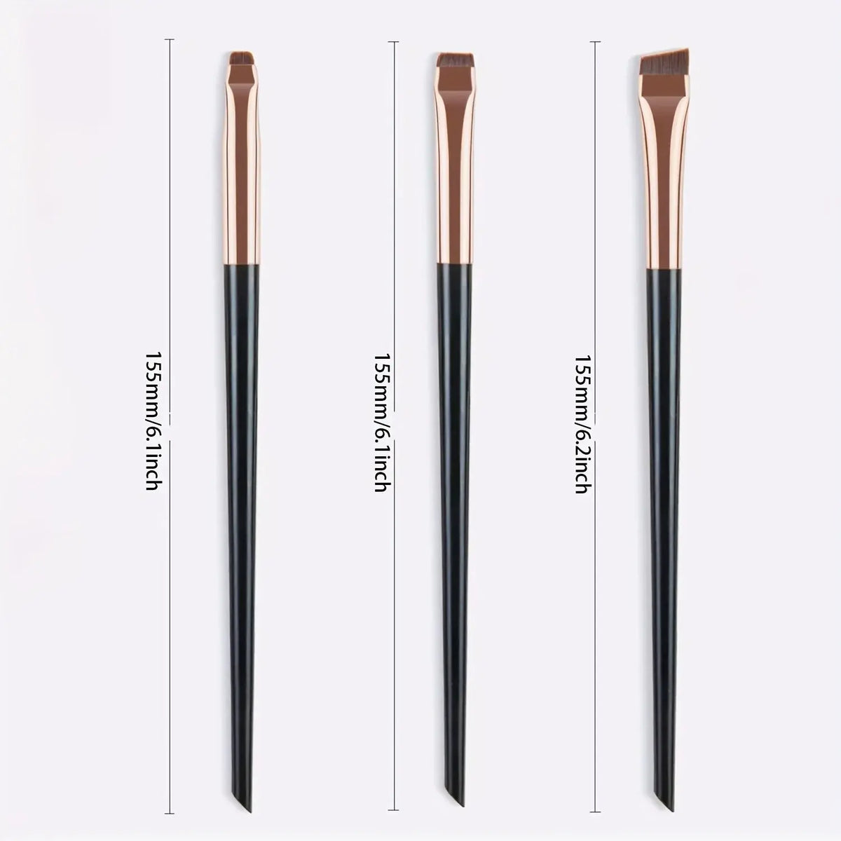3Pcs Makeup Brush Set, Blade Eyeliner Brush Fine Oblique Head Eyebrow Brush Outline Eyeliner Ultra-Thin Eye Shadow Brush Makeup