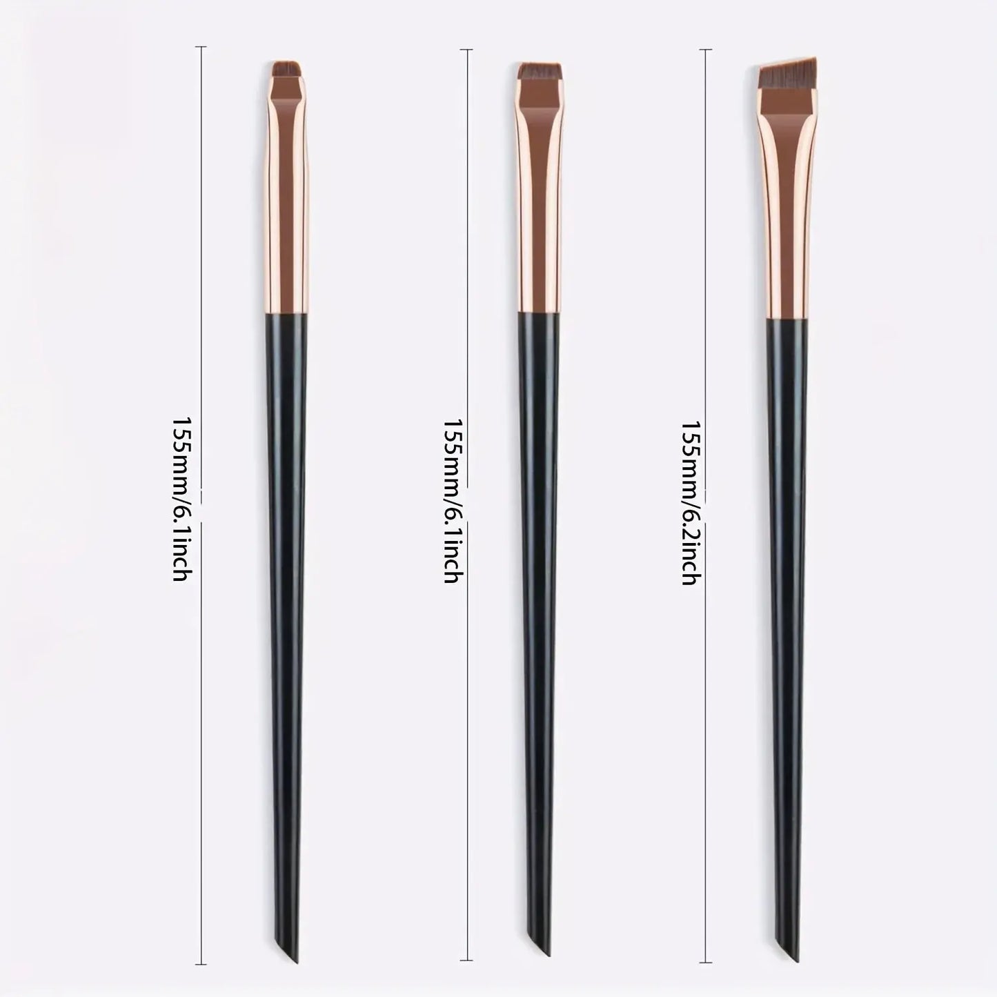3Pcs Makeup Brush Set, Blade Eyeliner Brush Fine Oblique Head Eyebrow Brush Outline Eyeliner Ultra-Thin Eye Shadow Brush Makeup