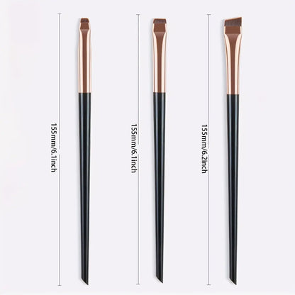 3Pcs Makeup Brush Set, Blade Eyeliner Brush Fine Oblique Head Eyebrow Brush Outline Eyeliner Ultra-Thin Eye Shadow Brush Makeup