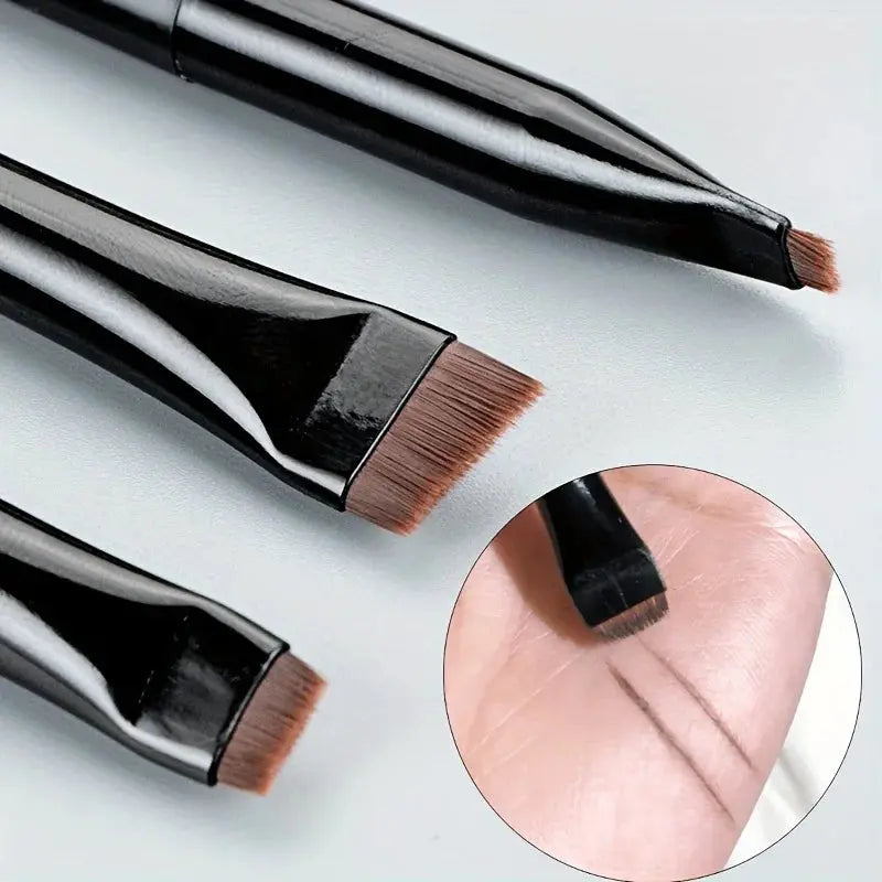 3Pcs Makeup Brush Set, Blade Eyeliner Brush Fine Oblique Head Eyebrow Brush Outline Eyeliner Ultra-Thin Eye Shadow Brush Makeup