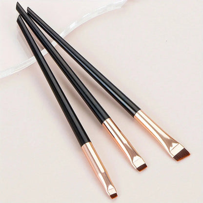 3Pcs Makeup Brush Set, Blade Eyeliner Brush Fine Oblique Head Eyebrow Brush Outline Eyeliner Ultra-Thin Eye Shadow Brush Makeup