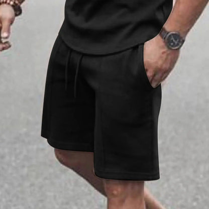 Men'S Short Sleeve T-Shirt and Shorts Set Sport Casual Crew Neck Muscle Sportswear 2 Piece Tracksuit Summer Outfits
