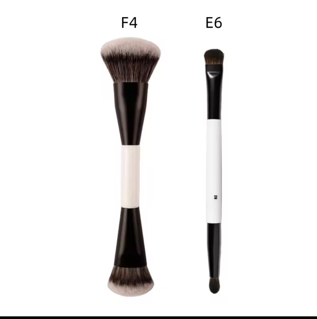 Aura Dual-Ended Foundation Face Brush Double-ended Powder Blush Contour and Eyeshadow Concealer Makeup Brush