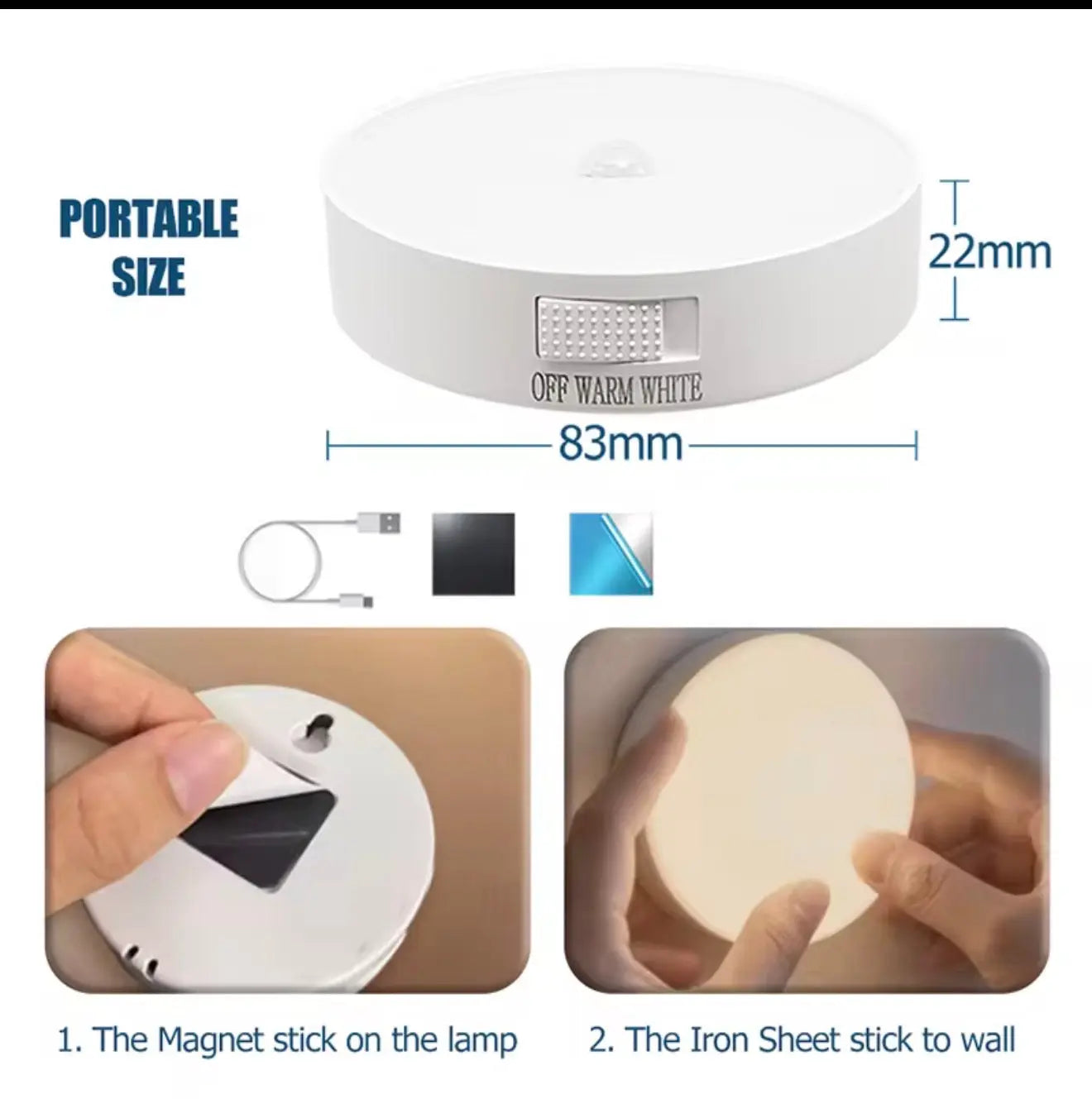 Motion Sensor Rechargeable Puck Light AURA