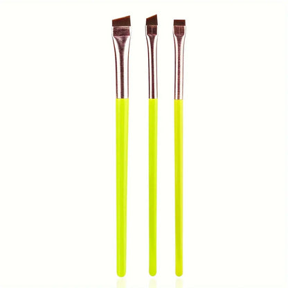 3Pcs Makeup Brush Set, Blade Eyeliner Brush Fine Oblique Head Eyebrow Brush Outline Eyeliner Ultra-Thin Eye Shadow Brush Makeup