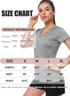 5-Pack Women'S Short Sleeve Dry Fit T-Shirt Moisture Wicking V-Neck Tee | Exercise Yoga Tees,Quick Dry Tops for Workout,Gym