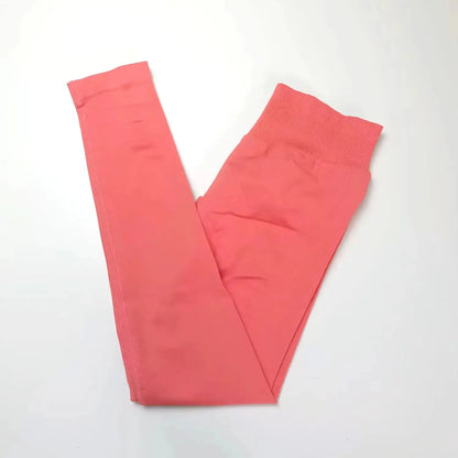 Yoga Leggings Women Seamless Sports Pants Low Ribbed Band Gym Clothes Fitness Workout Wear Scrunch Bum Tights