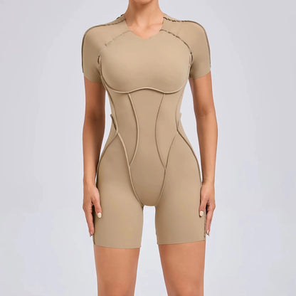 Short Jumpsuit Gym Clothes for Women Sportswear Fitness Overalls Backless Scrunch Booty Yoga Suit Sports Set Outfit