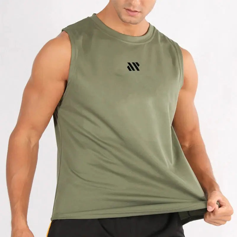 Summer New Gym Vest Men Bodybuilding Sleeveless Sports Tank Top Quick-Drying Mesh Fitness Running Tank Top Men Clothes