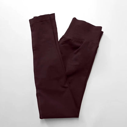 Yoga Leggings Women Seamless Sports Pants Low Ribbed Band Gym Clothes Fitness Workout Wear Scrunch Bum Tights