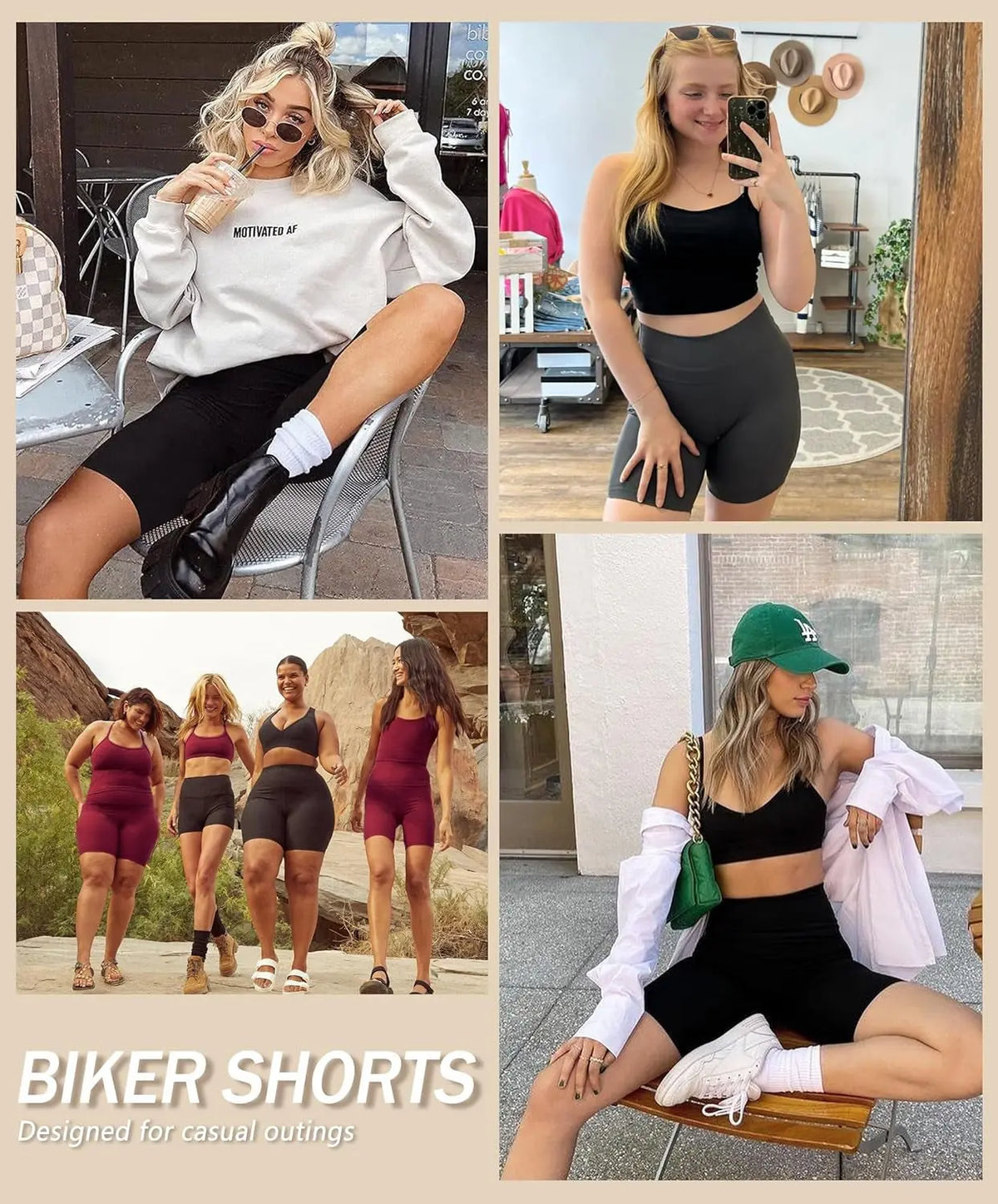 Creamlush 3 Pack Biker Shorts for Women -8