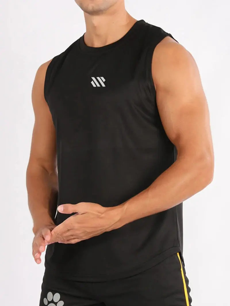 Summer New Gym Vest Men Bodybuilding Sleeveless Sports Tank Top Quick-Drying Mesh Fitness Running Tank Top Men Clothes